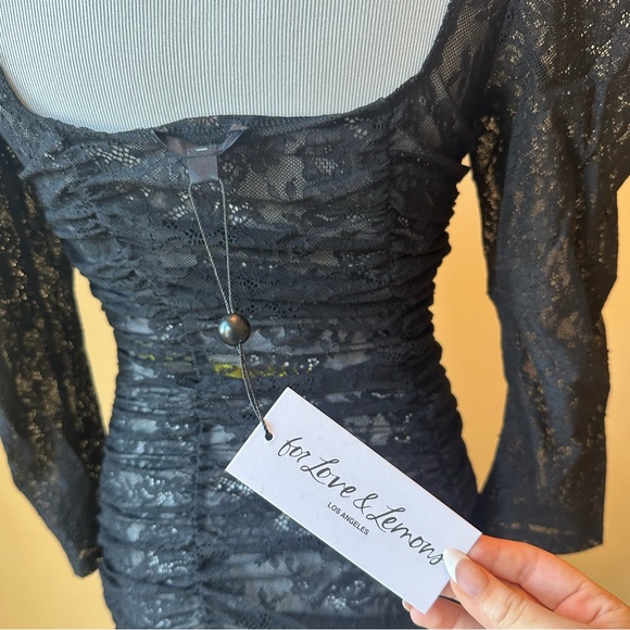 For love and lemons black lace mini dress. Size S - Picture 3 of 3